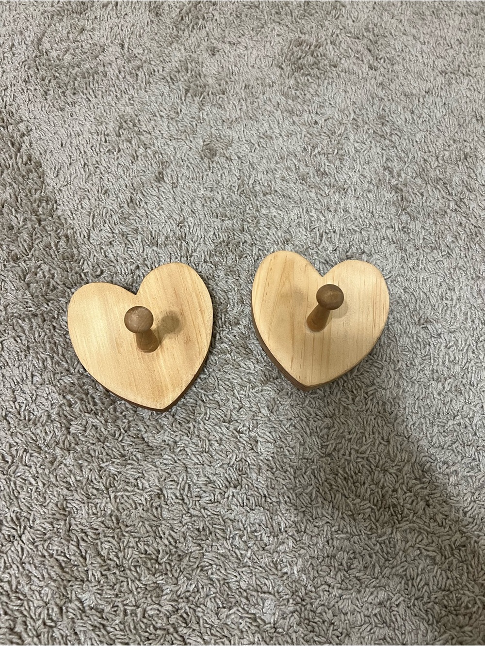 Wooden Heart Wall Hook - Natural Wood